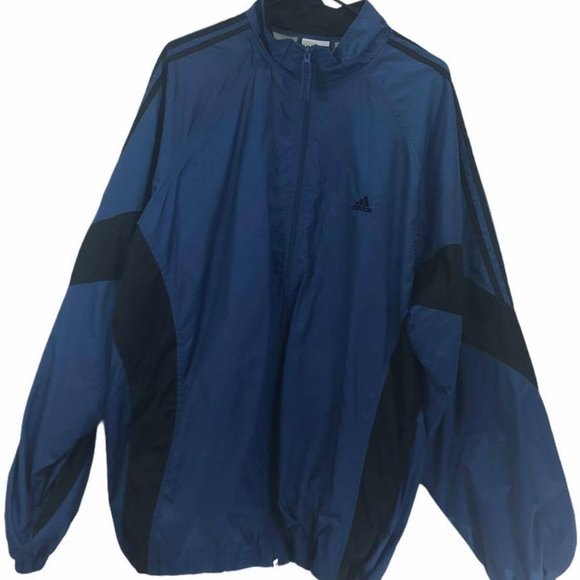 Adidas Woman's  Sz XL Nylon Track Jacket Blue - Picture 1 of 9
